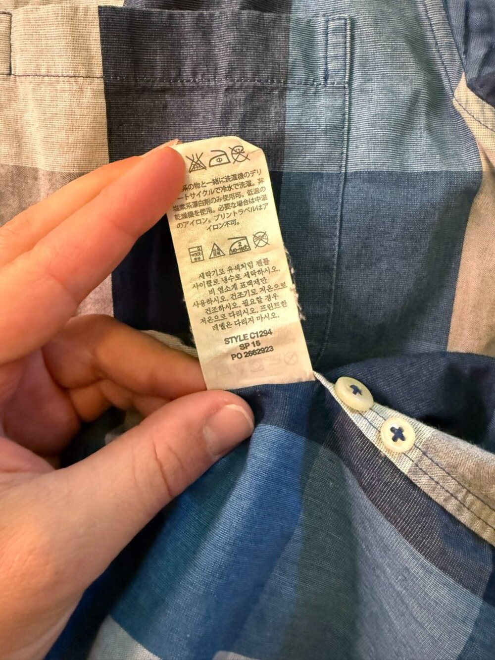J.Crew Mens XS Slim Authentic Indigo Plaid Button Down Shirt Blue - Picture 4 of 4